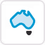 Icon of Australia filled with a blue gradient and a checkmark in the center.