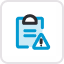 Blue folder icon with a small black clip on top.