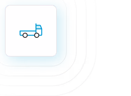 Icon of a flatbed truck representing equipment transport and haulage.
