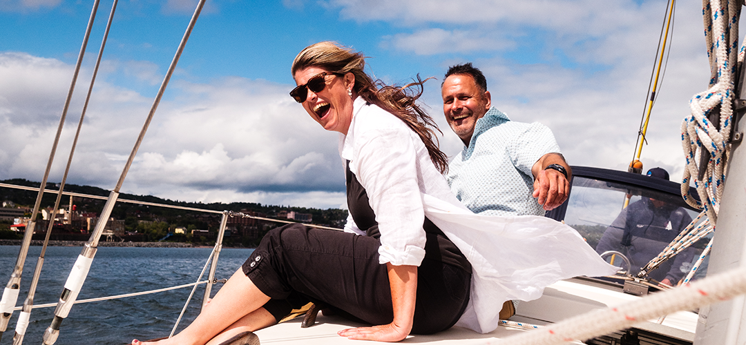 Couple on a boat