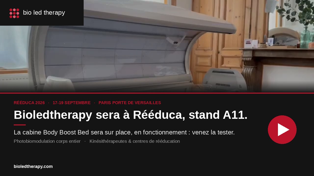 Bioledtherapy sera à Rééduca 2026, stand A11 : la cabine Body Boost Bed sera sur place
