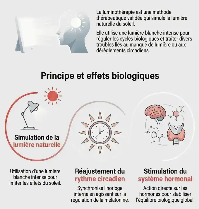 Infographie : principes et effets biologiques de la luminothérapie