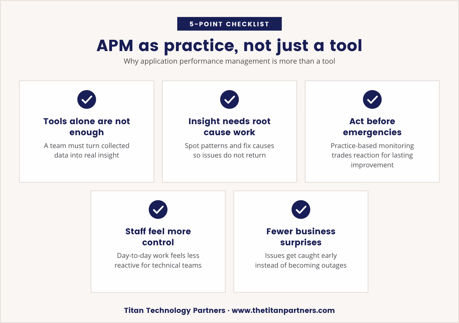 Checklist: APM as practice, not just a tool