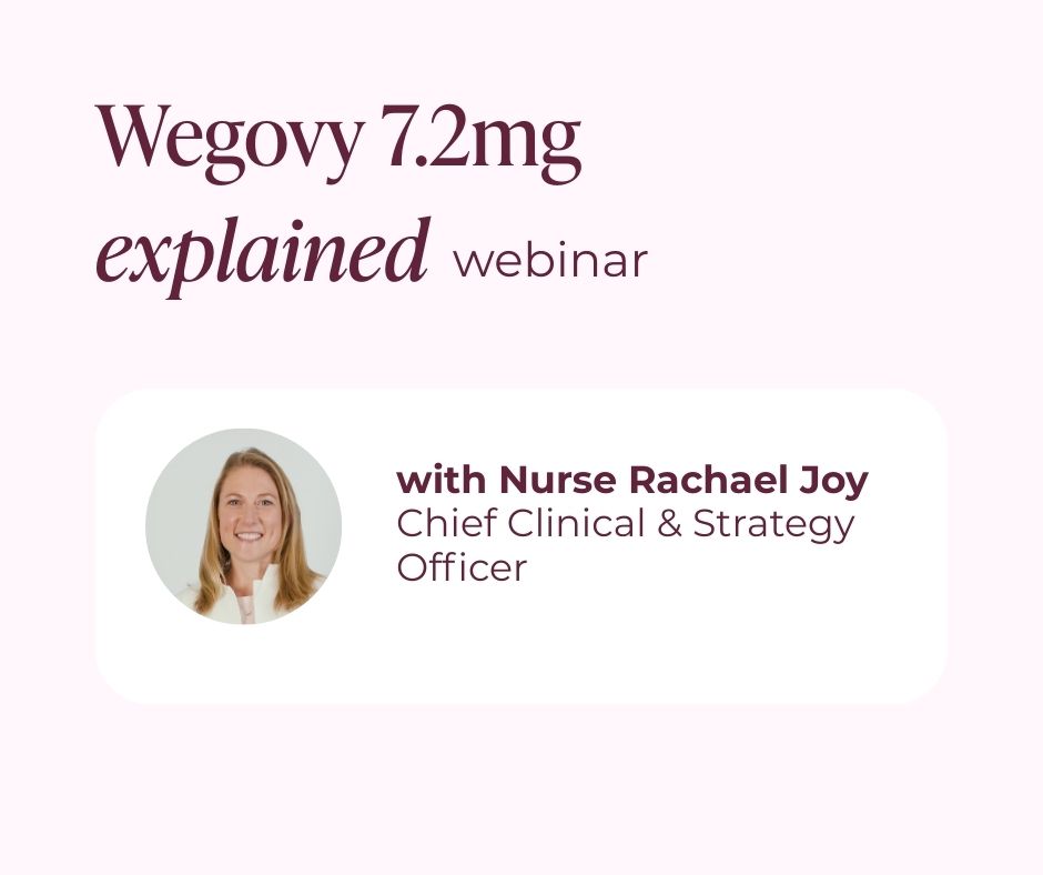 Wegovy 7.2 Webinar event banner for SheMed UK members.