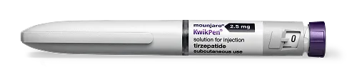 Mounjaro KwikPen 2.5 mg injection pen with tirzepatide for subcutaneous use.