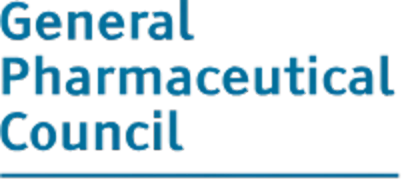 General Pharmaceutical Council logo in blue text with a blue underline.
