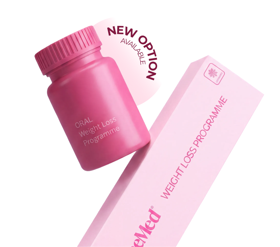 Oral Weight Loss Programme bottle and box, new option available