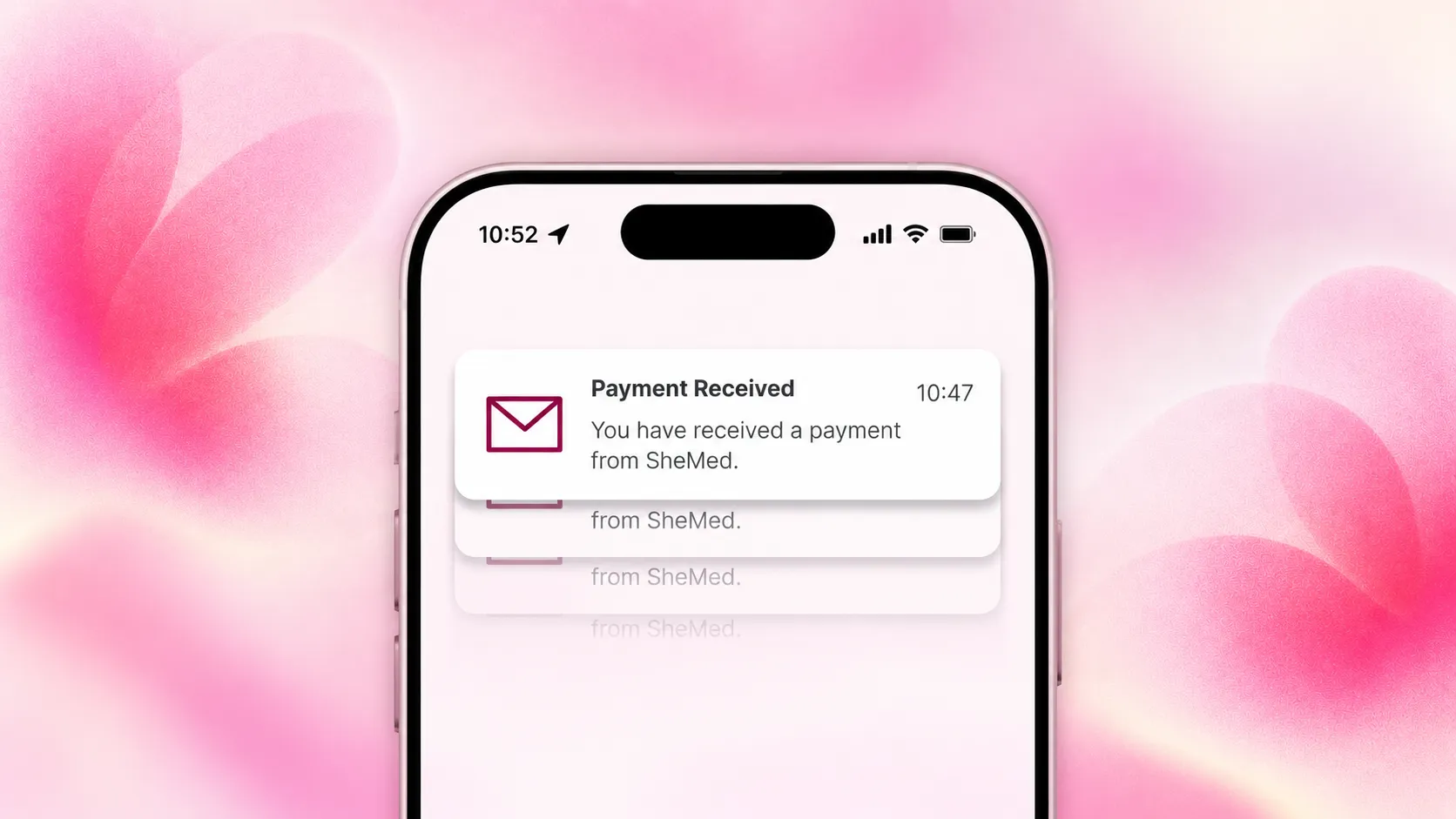 Affiliate earning commission from successful SheMed referrals