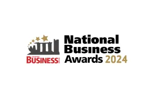 National Business Awards 2024 logo with a three-star bar chart and the word BUSINESS in red.