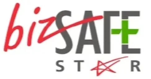 BizSAFE Star logo with 'bizSAFE' in stylized text and a green cross symbol followed by a red star below.