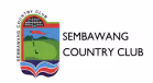 Sembawang Country Club logo featuring a stylized coastline with a golf flag, green hill, and wavy red lines representing water.