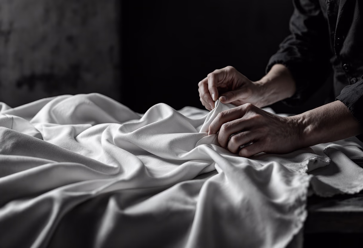 image of a tailor working on a sewing machine