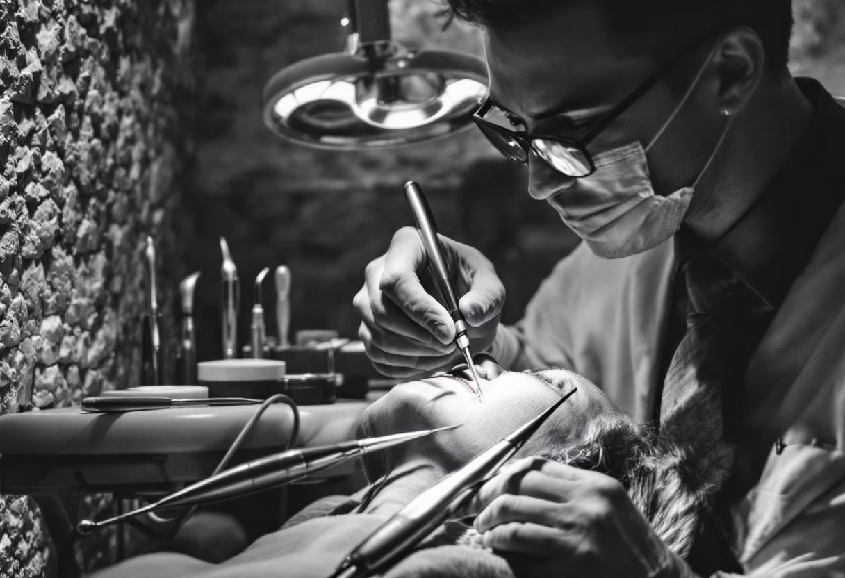 image of a dental treatment in progress