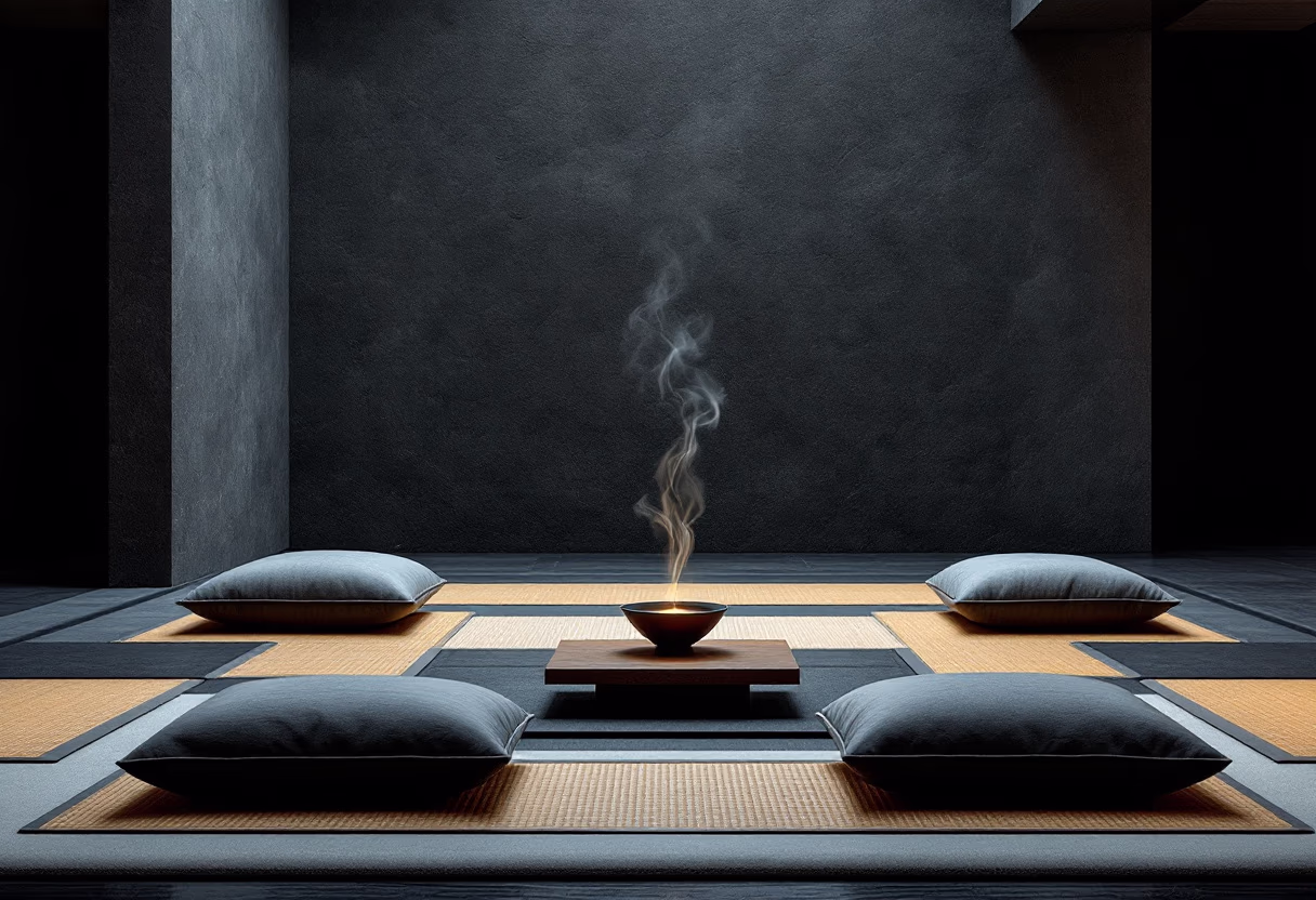 buddhist temple meditation area