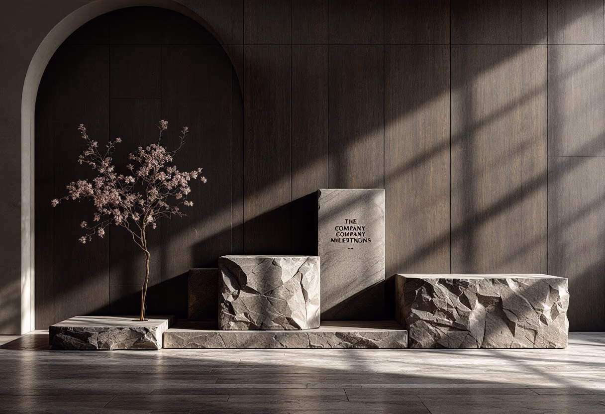 image of company milestones in a timeline format (for a edtech)