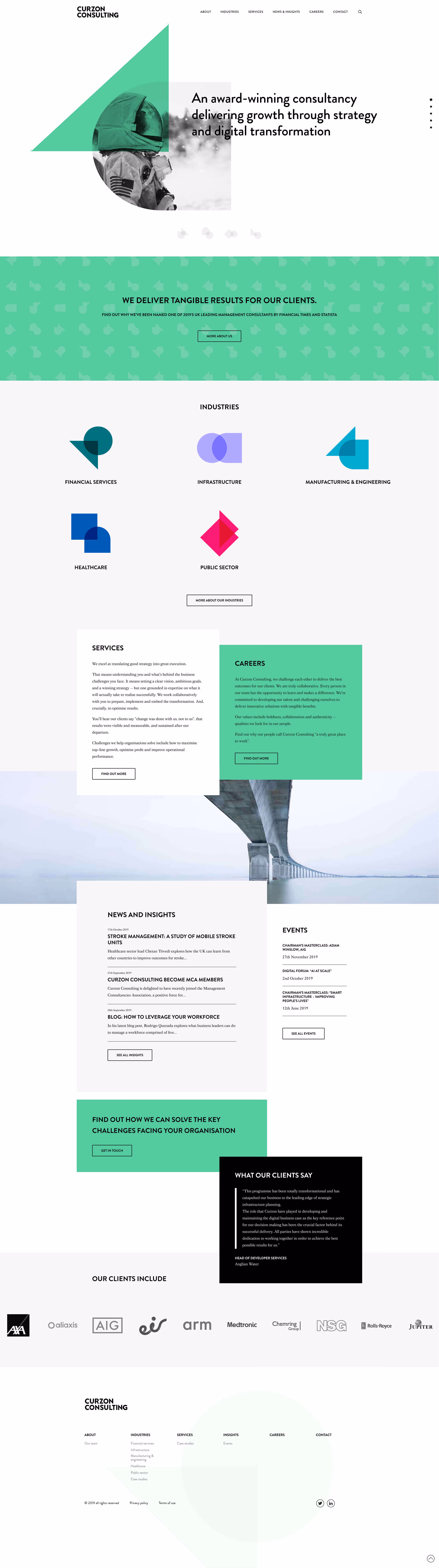 An image of the home page on desktop