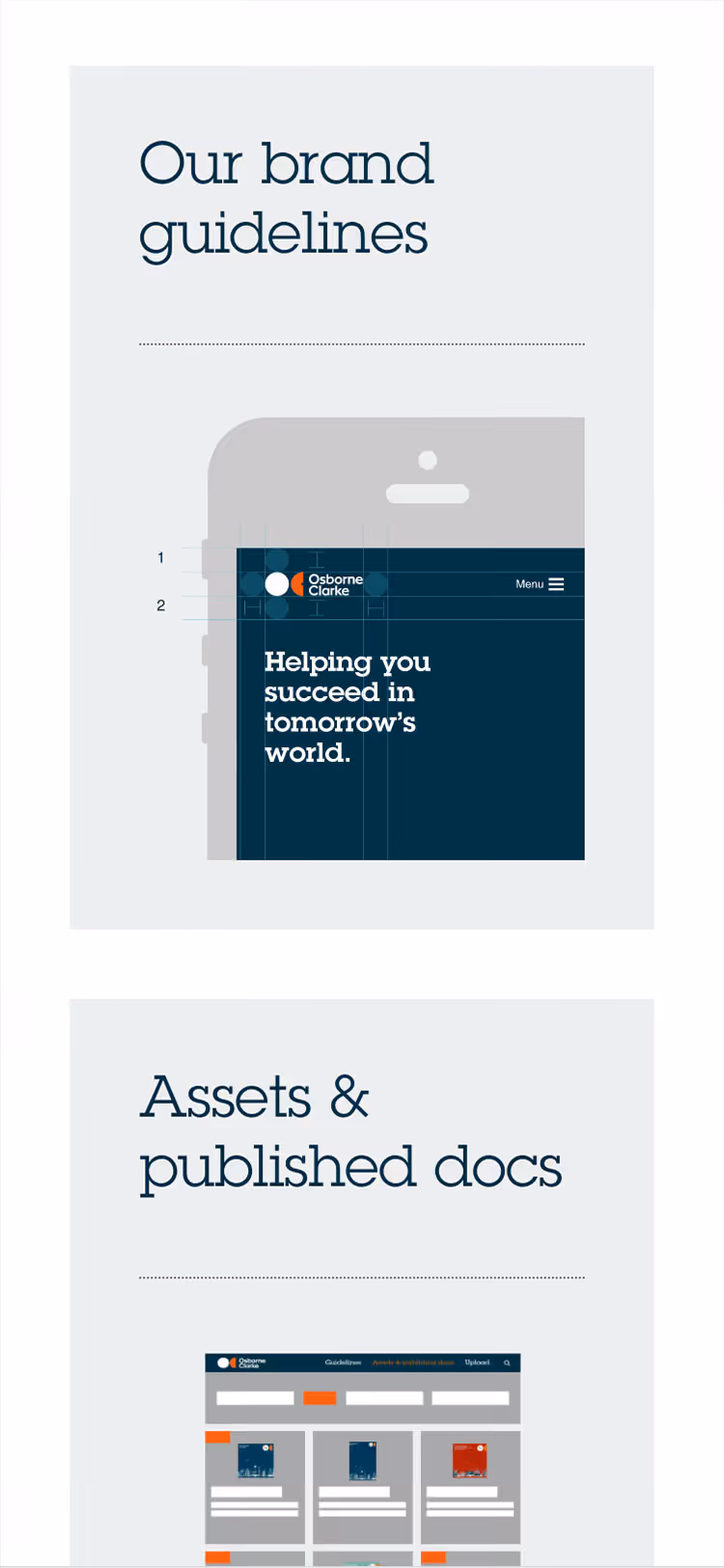 A section of the guidelines page UI on mobile