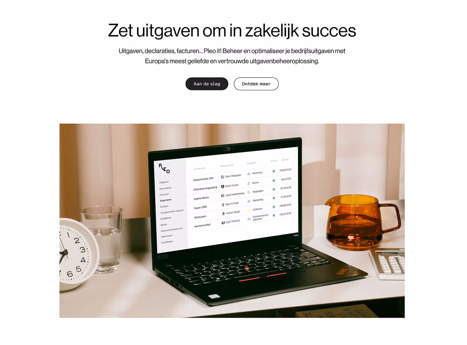 An image of the homepage hero on desktop in Dutch