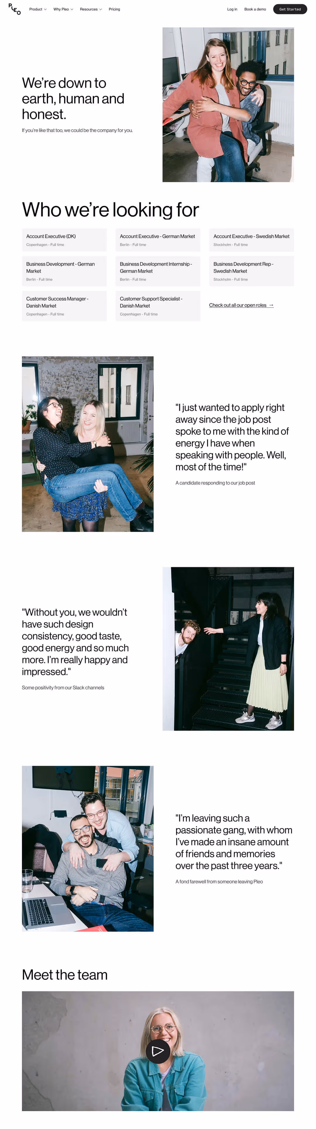 The old careers page on desktop