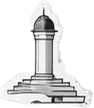 Illustration of a lighthouse with steps at the base symbol city Odesa