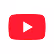 YouTube logo with red rounded rectangle and white play button in the center.