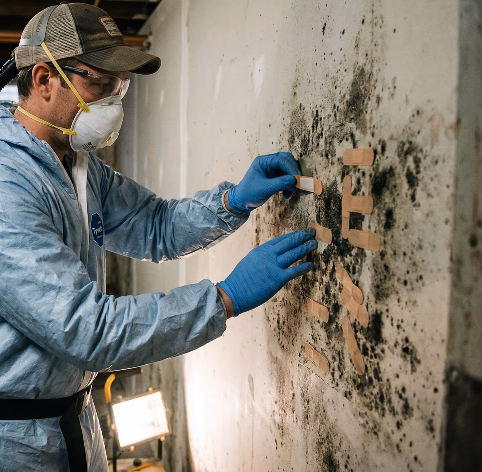 Person reclining on a mustard sofa with legs up, working on a laptop displaying 'Marketing Strategy' surrounded by large green plants in a modern living room.