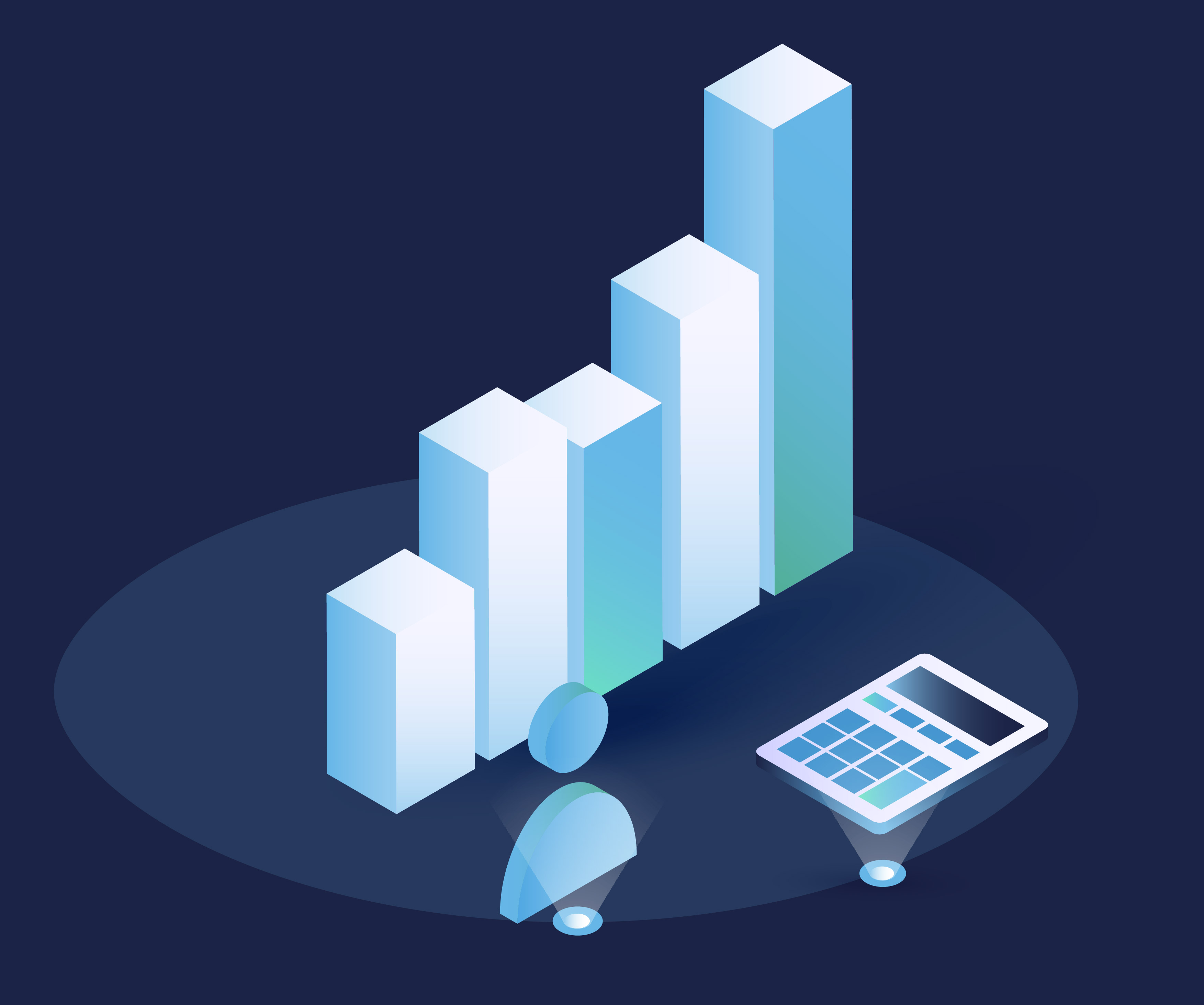 Growth chart isometric illustration
