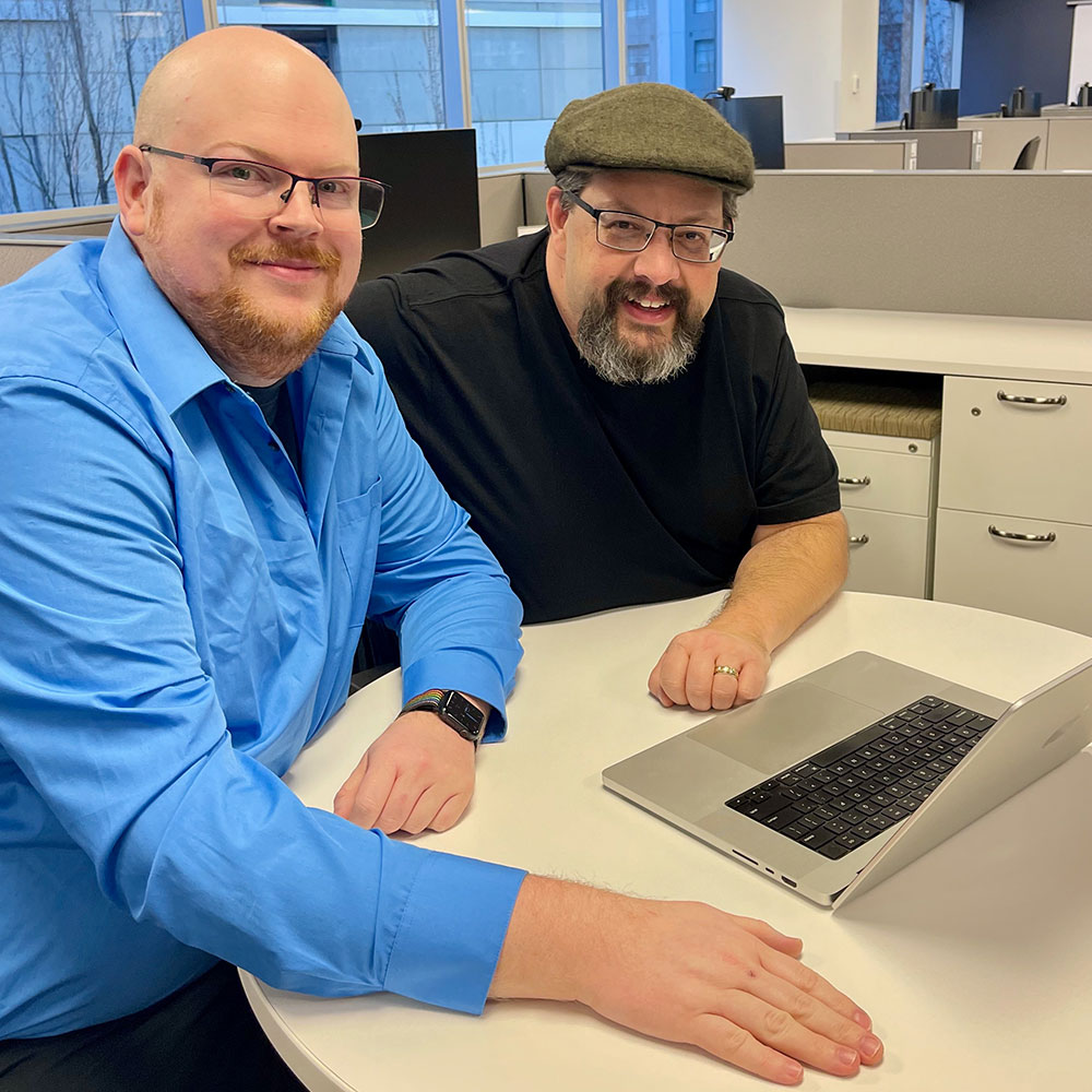 Praia team members at the office