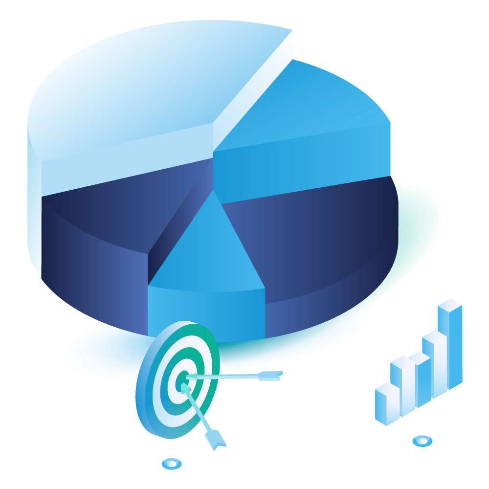 Isometric pie chart illustration