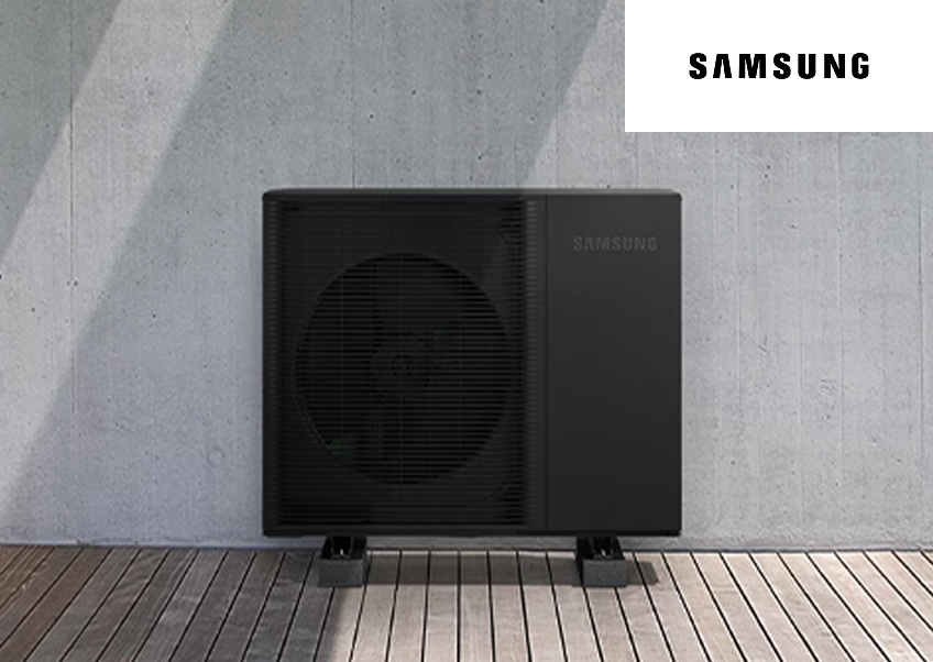 Schwarze Samsung Wärmepumpe Mono EHS R290