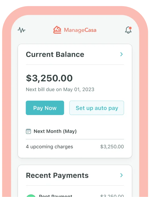 Property management software mobile app for rent payments