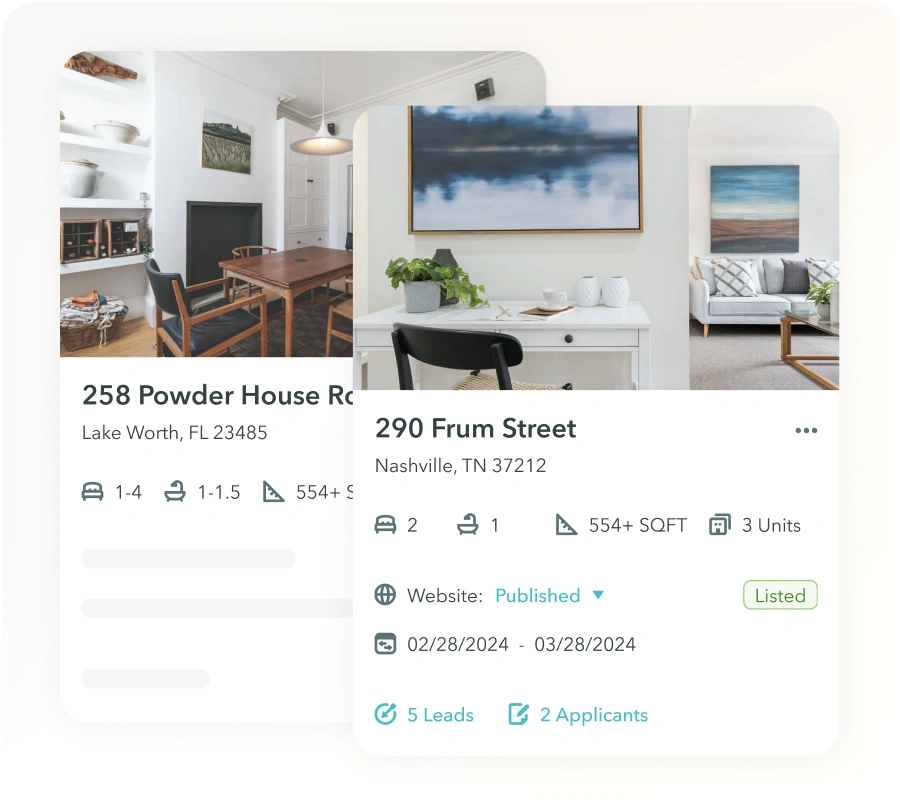 Rental management software for listing properties and screening tenants