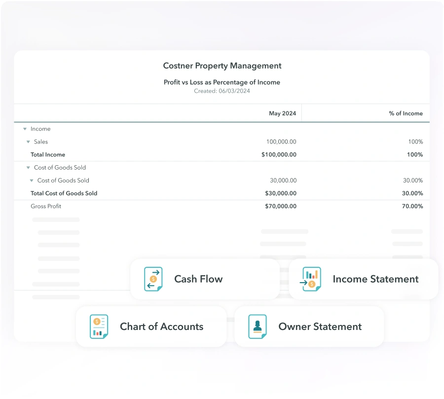 Rental management software financial analytics dashboard