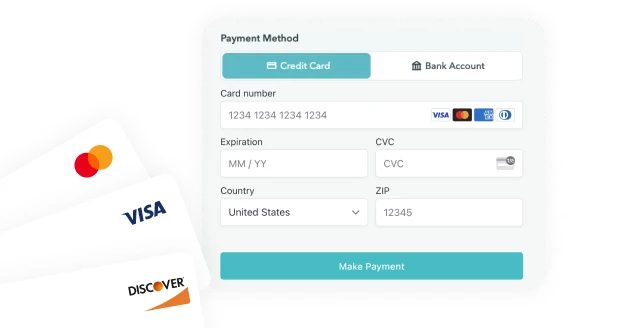 Icons and names of multiple payment options including Card, Afterpay, Affirm, and Apple Pay.
