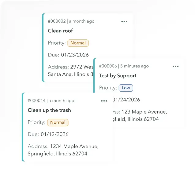 Property management software tracking property violations and requests