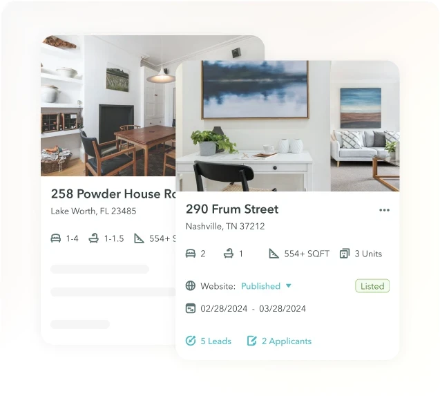 Rental management software for listing properties and screening tenants