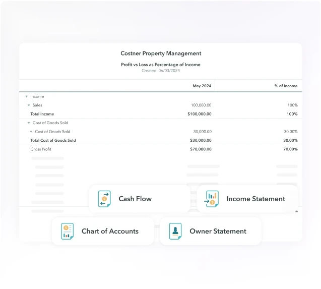 Rental management software financial analytics dashboard