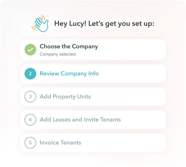 Guided onboarding in ManageCasa property management software.