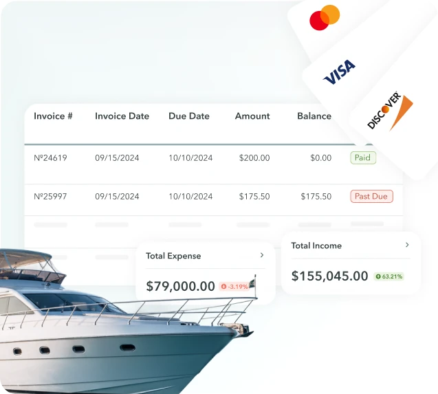Rental management software accounting dashboard