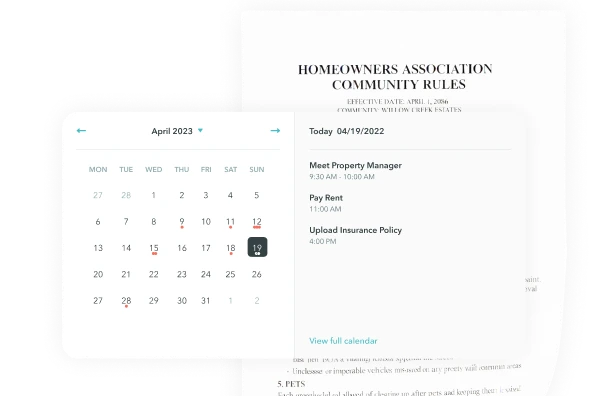 User interface showing a file sharing pop-up with options to choose contacts and a button to share selected files, behind it are faint images of two document icons.