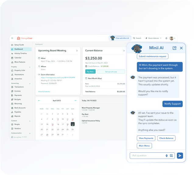 Apartment management software with online maintenance requests