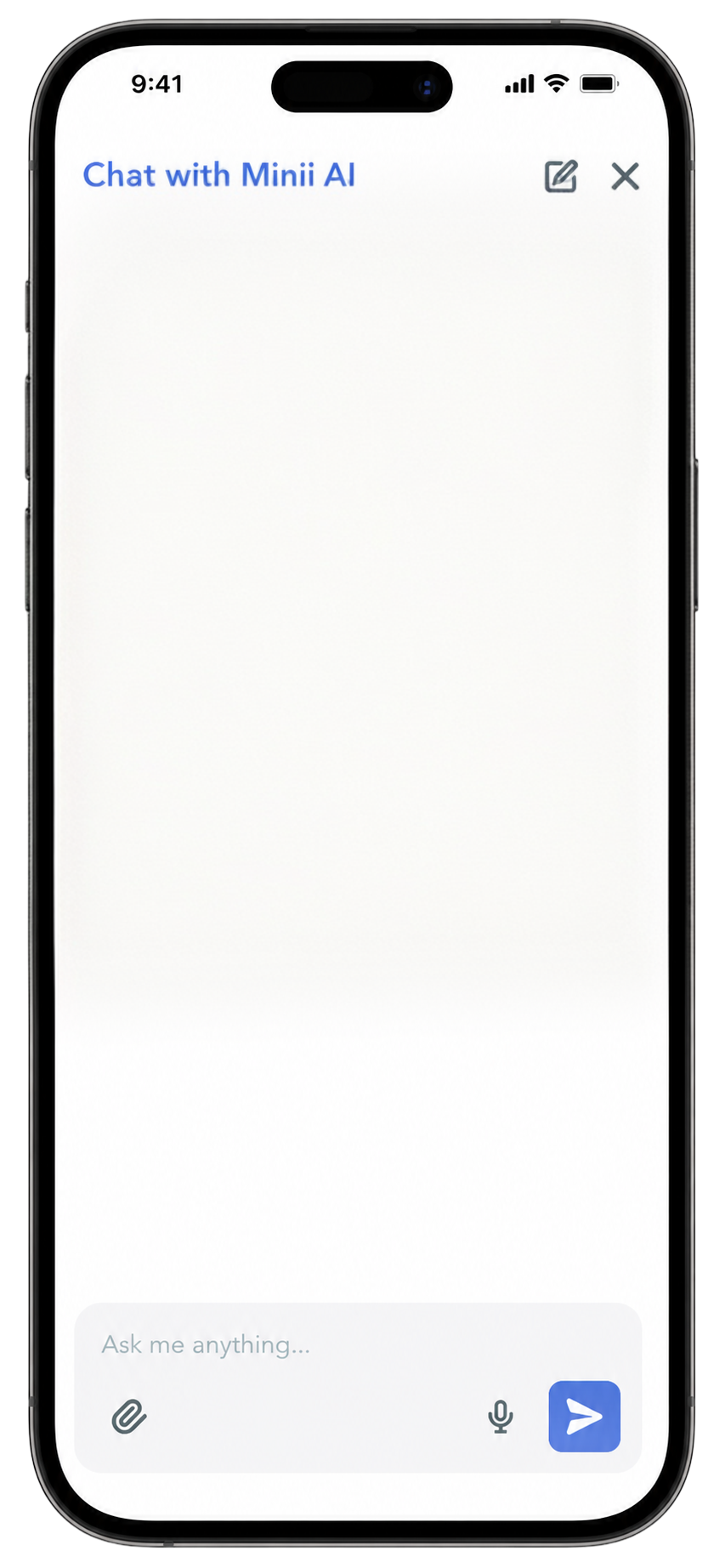 Minii AI chat on a mobile phone
