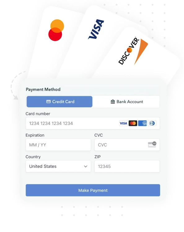 Man relaxing on hammock outdoors using laptop with an online credit card payment form overlay.