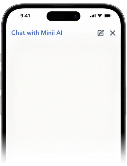 Minii AI chat on a mobile phone