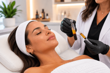PRF injection treatment being prepared at a med spa in Austin, Texas