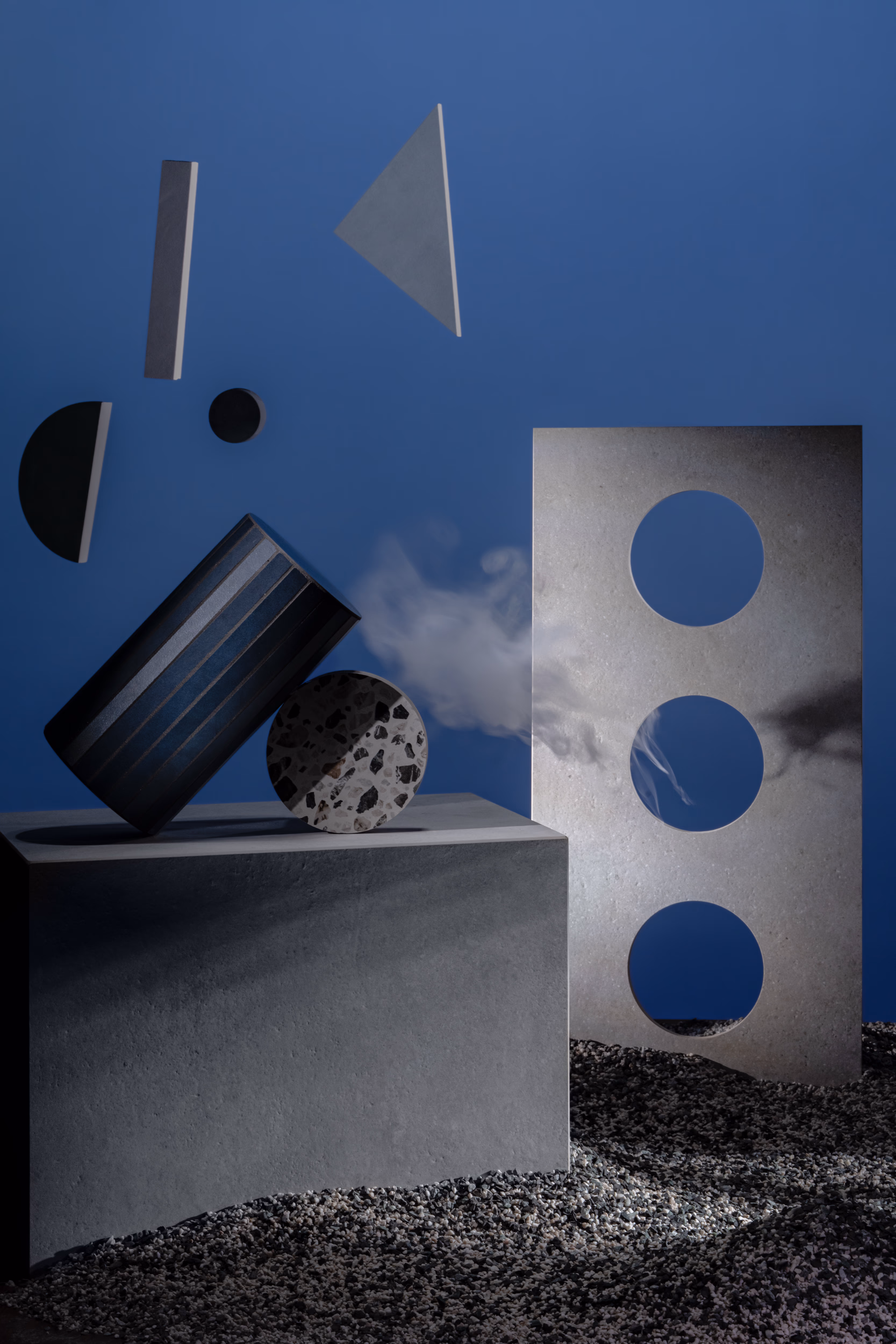 Fotografia di catalogo per Cesar Ceramiche con ambiente futurista