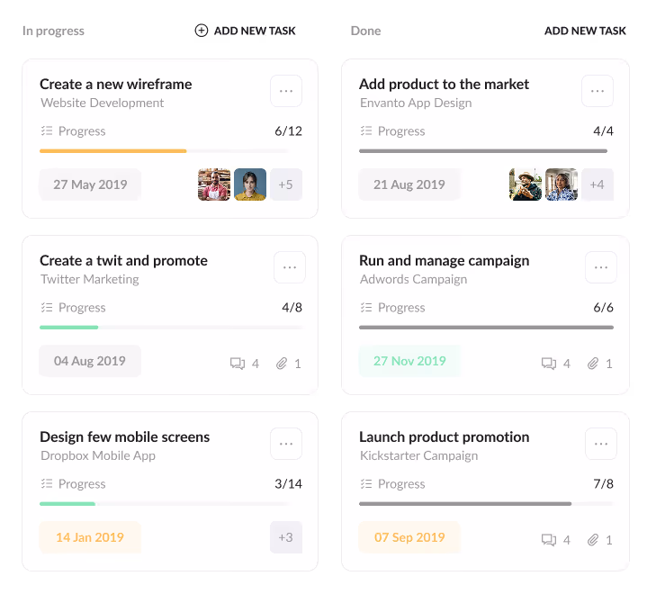 Launchist dashboard UI mockup on a light background