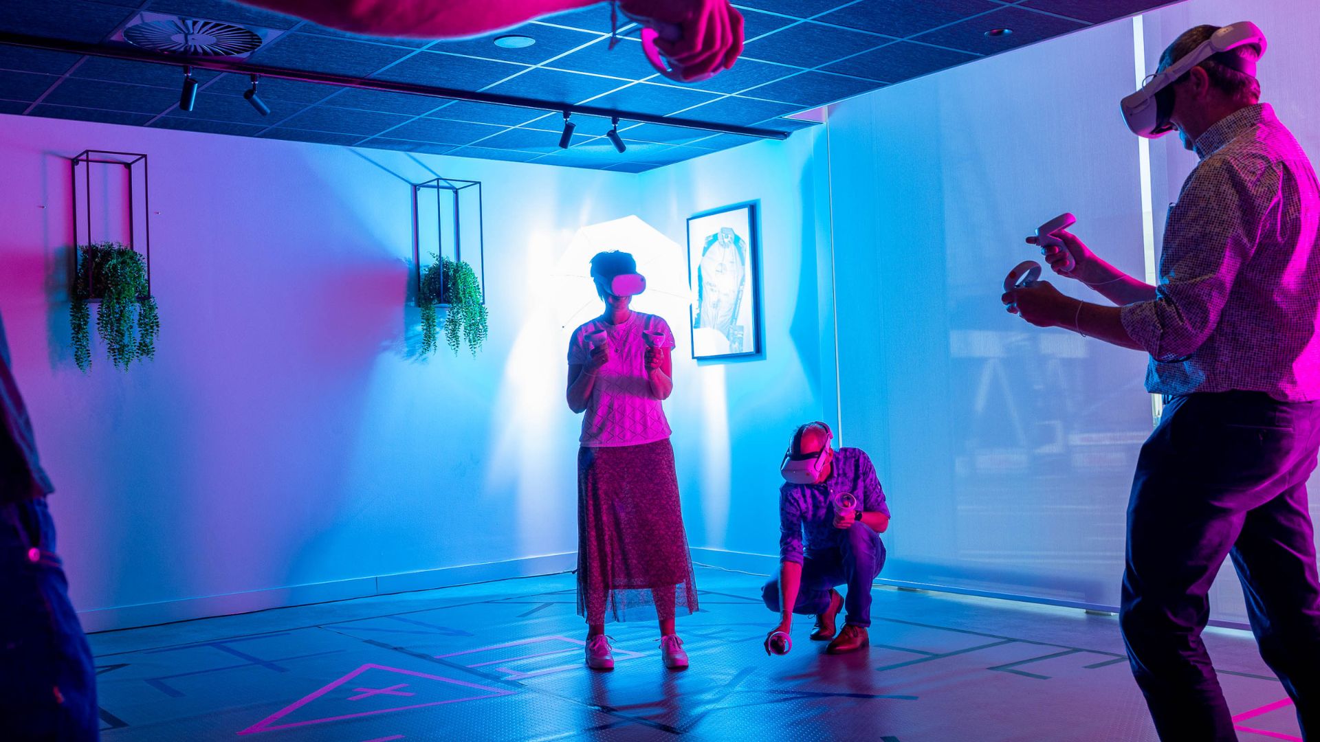 VR op locatie evenement met spelers in een coop multiplayer spel