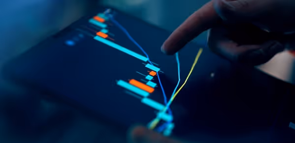 Cryptocurrency market analytics tablet interface future profits