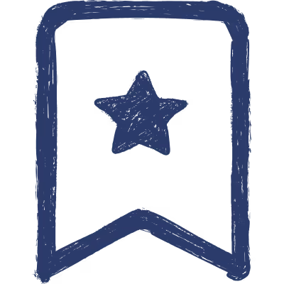 Zwei dunkelblaue Lesezeichen-Symbole übereinander auf transparentem Hintergrund.